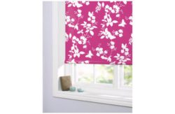 Butterfly and Pink Blossom Roller Blind - 2ft - White.